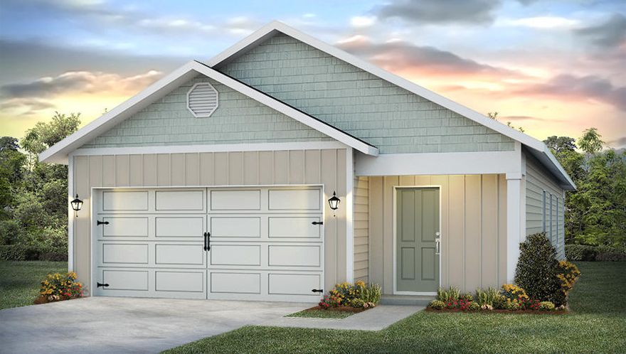 The Burke plan has 3 bedrooms and 2 bathrooms. Large kitchen with center island is open to livingroom and dining rooms. The appliances include a smooth top range, dishwasher and microwave. The master bedroom has a walk-in closet and master bath has awalk-in shower and dual sink vanity. This home has a two car garage and a laundry room located just off the foyer and front hallway. The monthly HOA fees forCrescent Mill at Hammock Bay are $297, they include over 150 cable channels, access to all pools, 24 hour gym, clubhouse, movie theatre, tennis and basketballcourts., playground, and Bay club with fishing pier. Each yard is maintained - cut, fertilized, mulch and irrigation included