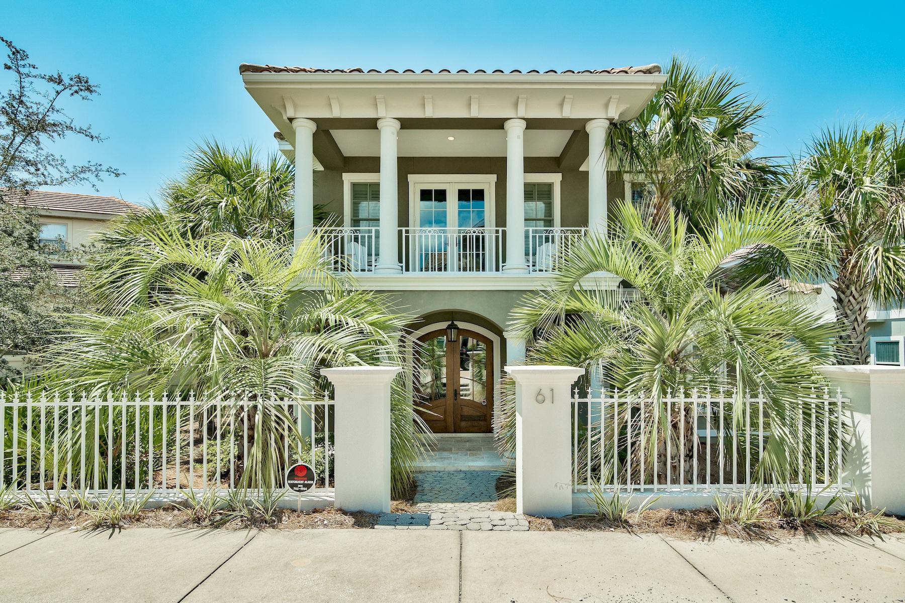 Situated on the south side of 30A in the exclusive gated community of The Village of White Cliffs, in coveted Blue Mountain, is this meticulous custom built home. The neighborhood is rental-restricted, making for a great primary or secondary home. Stepping in through the front door, you immediately feel the warmth & charm of an open floor plan with the living room, dining area, kitchen and media room all in your immediate sights. Enjoy cooking in your chef's kitchen while enjoying the company of friends or family sitting amongst. The master suite and ensuite bath is conveniently located on the first level. The second level has two additional oversized bedrooms and a bunk room with a second living area for the kids. Atop the garage is an unfinished guest suite large enough for a full