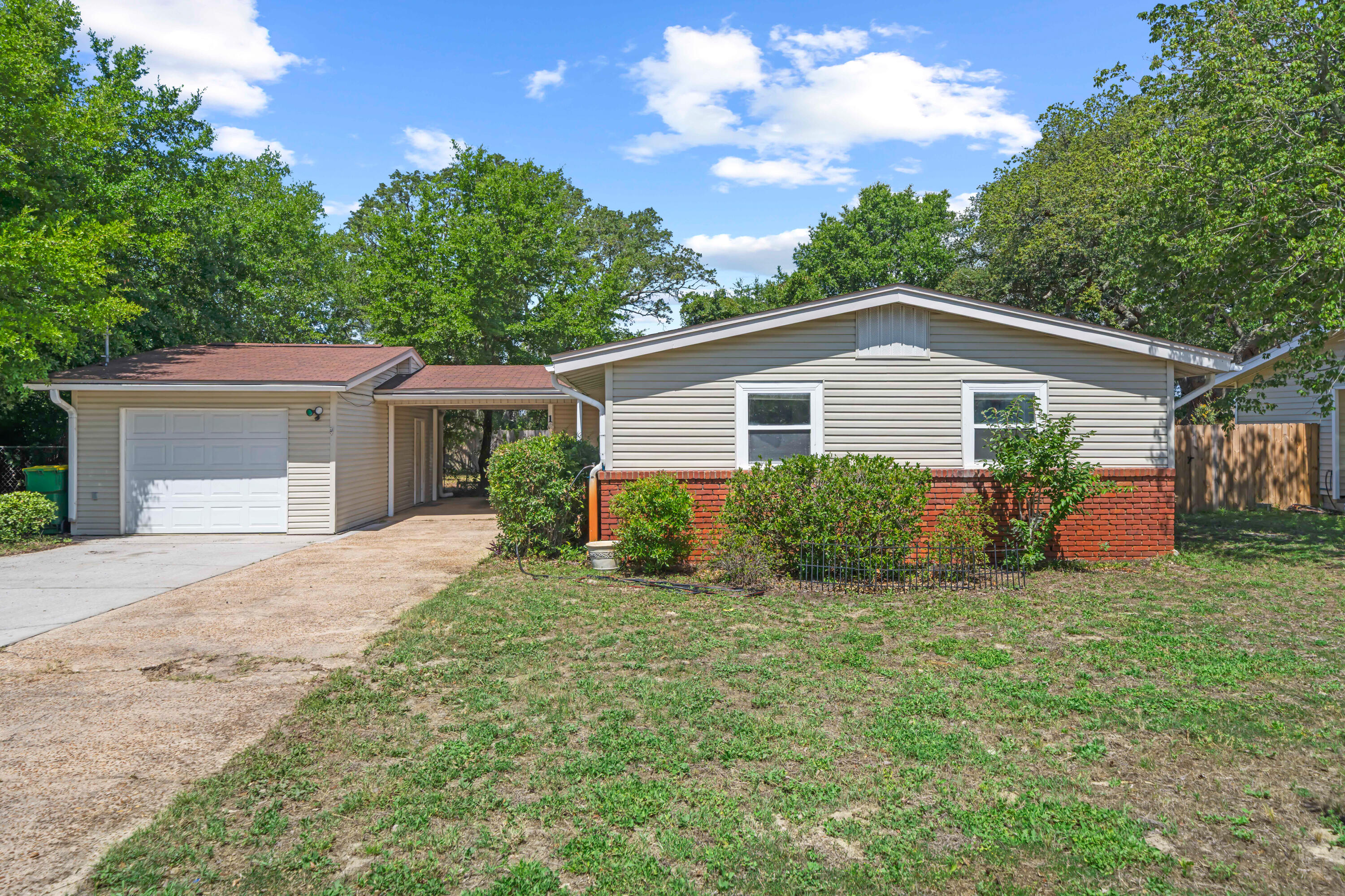 MOVE IN READY! Welcome to this beautifully updated 2-bedroom, 1-bath home just minutes from everything the Emerald Coast has to offer. The spacious master bedroom provides a peaceful retreat, while the kitchen shines with granite countertops and stainless-steel appliances, perfect for cooking and entertaining. Located less than 2 miles from the front gate of Hurlburt Field, this home is ideal for military, first-time buyers, or anyone looking for comfort and convenience. You're also just minutes from top-rated schools, shopping centers, dining, and only 5 miles from the white sandy beaches that make this area so special. Whether you're starting out, downsizing, or investing, this home has the charm, location, and lifestyle you're looking for.