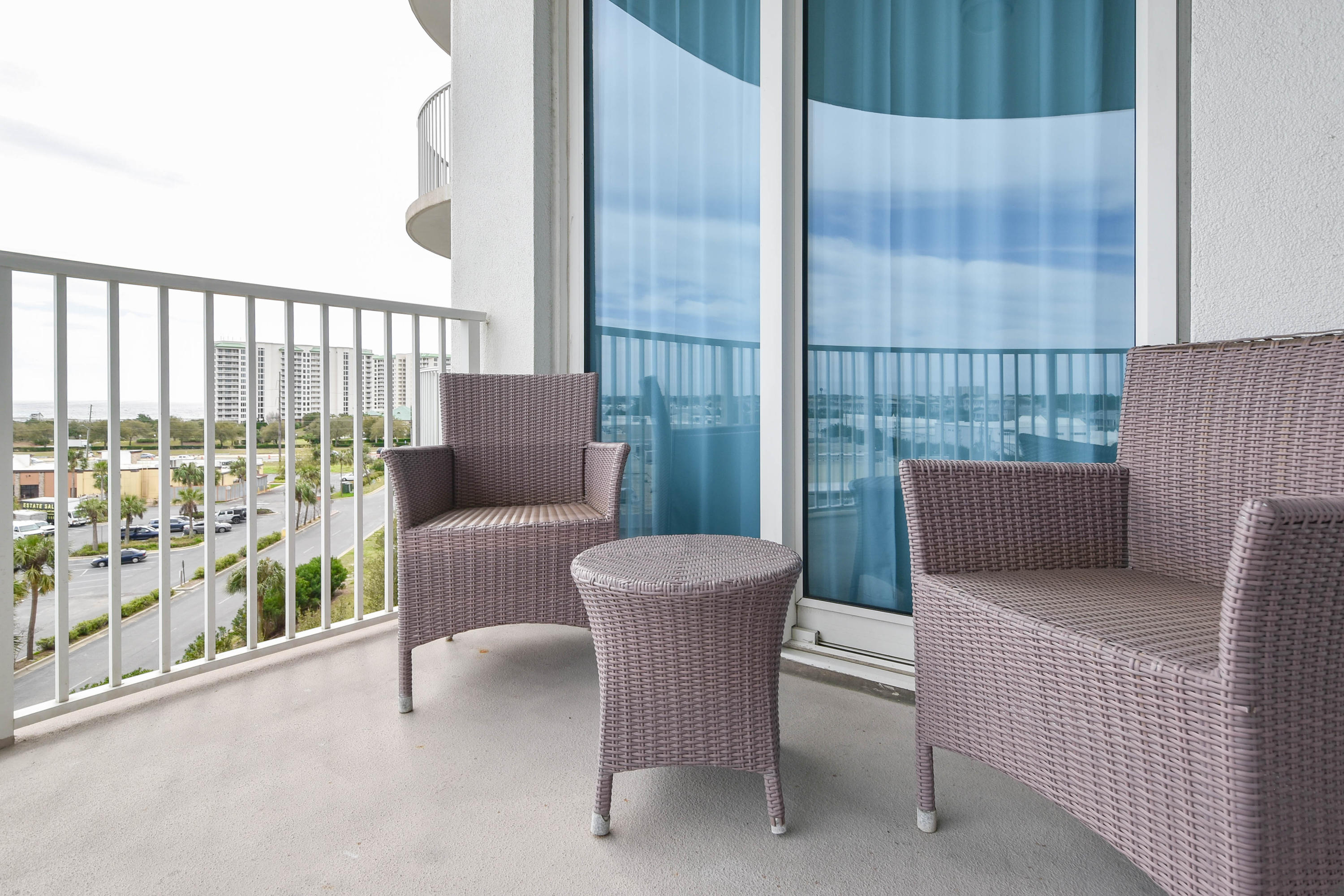 This two-bedroom 6th floor condo offers an open concept living and dining area, as well as a private balcony looking over Henderson Beach. The lagoon pool and water features are the resort's crowning attractions. Onsite amenities include multiple pools with waterfall features, a hot tub, playground, fitness center, and tennis and basketball courts. Also, newly added, is an on-site restaurant offering lunch, dinner, room service and even in-season poolside service. Shuttle service to the June White Decker Public Beach access is offered in-season. All utilities are included in HOA dues water, sewer, electric, cable, WiFi, phone, trash! Excellent opportunity for a vacation rental, second or primary home.