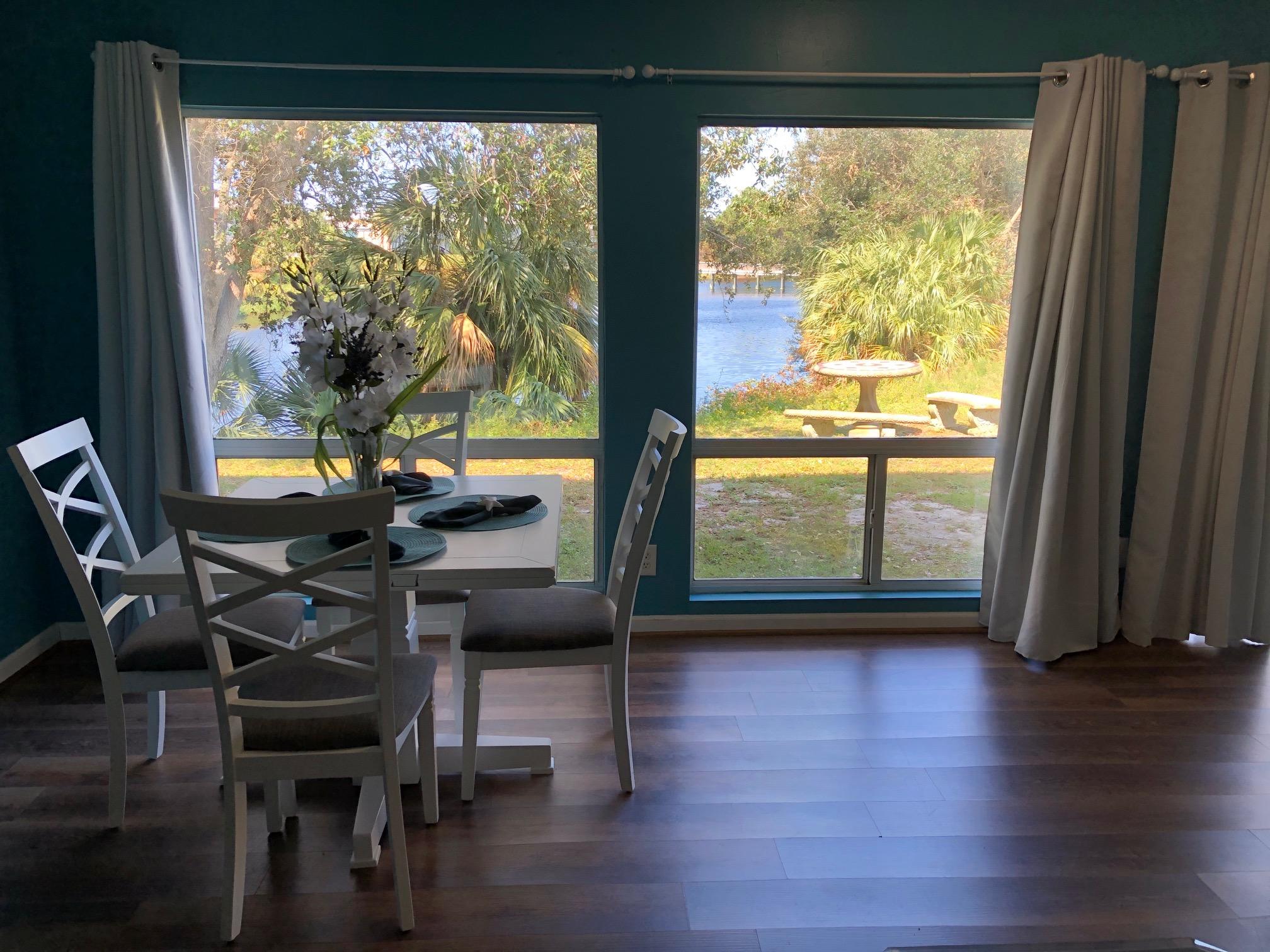 CHECK OUT THE BEAUTIFUL LAKE VIEW OUTSIDE THE BACK DOOR OF THIS UNIT! This charming one bedroom, 2 bath home overlooks the lake from all dining / living windows. This 1st floor unit has easy access to the outside for grilling or watching the sun paint its beauty around you. The unit has been updated with newer appliances, cabinets, breakfast bar, LVP flooring, newly painted, and newer HVAC (2016).