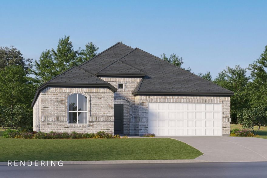 This beautifully designed 4-bedroom, 3-bath home with a versatile flex room offers incredible value in a desirable new community. This home blends comfort and convenience with an open-concept layout that features quartz countertops, stainless steel appliances, white shaker-style cabinets, and abundant natural light throughout. A spacious covered back porch provides the perfect space for outdoor living, while the 4-side Brick exterior ensures timeless curb appeal and long-lasting durability. The home also includes a 2-car garage and comes with a builder warranty for peace of mind.