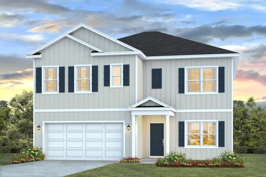 The Carol plan is a beautiful 5 bed, 3 bath, 2 story home in the Sea Grove community. The home boasts a large open design making it perfect for entertaining. The kitchen offers a ton of granite countertop space, an island bar, undermount sink, all stainless-steel appliances and a large pantry. Bedroom 1 is on the second floor of the home and has an adjoining bath that features a double sink vanity, garden tub and shower. On the first floor is a guest bedroom and full bath with the additional rooms on the second floor. Sea Grove is conveniently located just minutes from Pensacola Beach, Navarre Beach, medical facilities, restaurants and other fun local attractions.