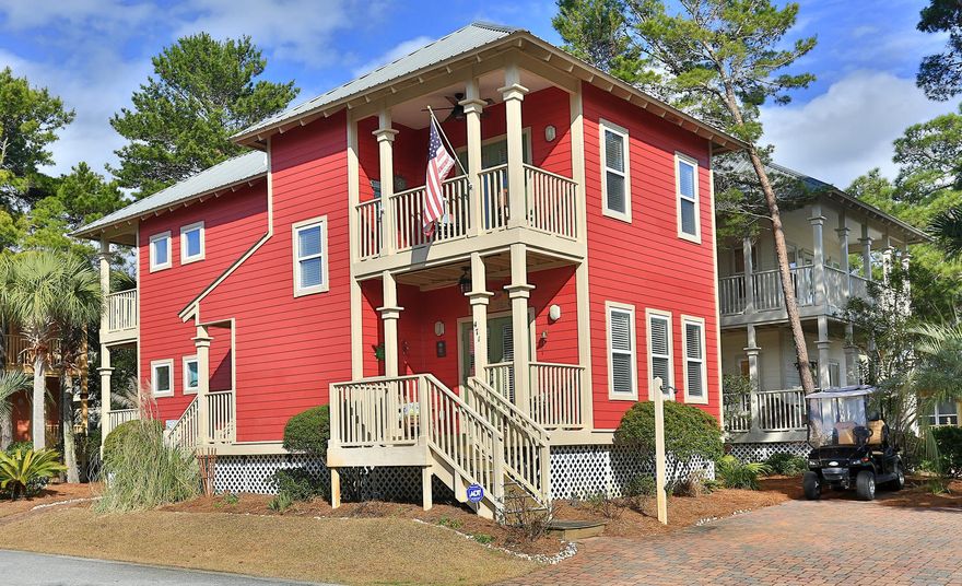 Charming 2 story cottage in the quaint community of Old Florida Village, a quiet cul-de-sac community with 2 pools and community green space. Low HOA fees include maintenance of the plush natural landscaping & irrigation throughout the community. Manicured neighborhood landscaping compliments picket fences. This never-before rented home is located is conveniently located at the community pool and an easy walk to three beach accesses within a 1/4 mile (Gulfview Heights, Spooky Lane, or Ed Walline State Park). The 'Blue Mountain' floor plan offers a private porch off each of the 3 bedrooms and another off of the living area that offer excellent settings for relaxing and entertaining. Upgrades include Granite countertops, Stainless Appliances & Wet Bar.