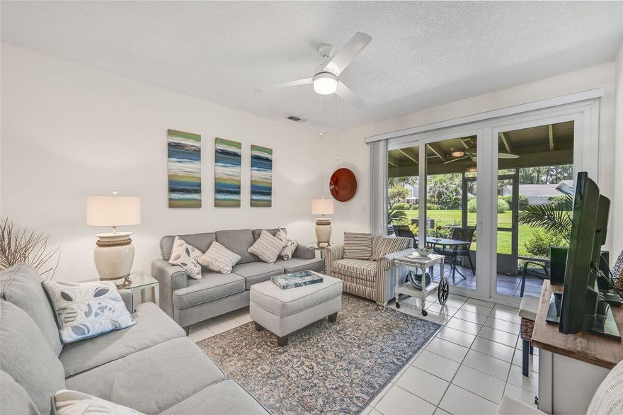 Enviably located, this modern two-story townhome in Bayou Village is close to the main entrance of Sandestin Resort, two community pools, the golf cart tunnel to the beachside, and beach access. It's the perfect base for enjoying all that Sandestin has to offer. The condo comes sold furnished and includes a four-person golf cart! Two spacious exterior storage closets will accommodate all your beach toys, bikes and lounge chairs. The entrance hallway with full bathroom (one of three) leads to a separate kitchen with breakfast bar and spacious pantry to the dining area. It's fully equipped with stainless appliances and everything you need for fixing breakfast and snacks ahead of a full day's activities. Three shallow steps neatly separate it from the sitting area with sliding doors opening