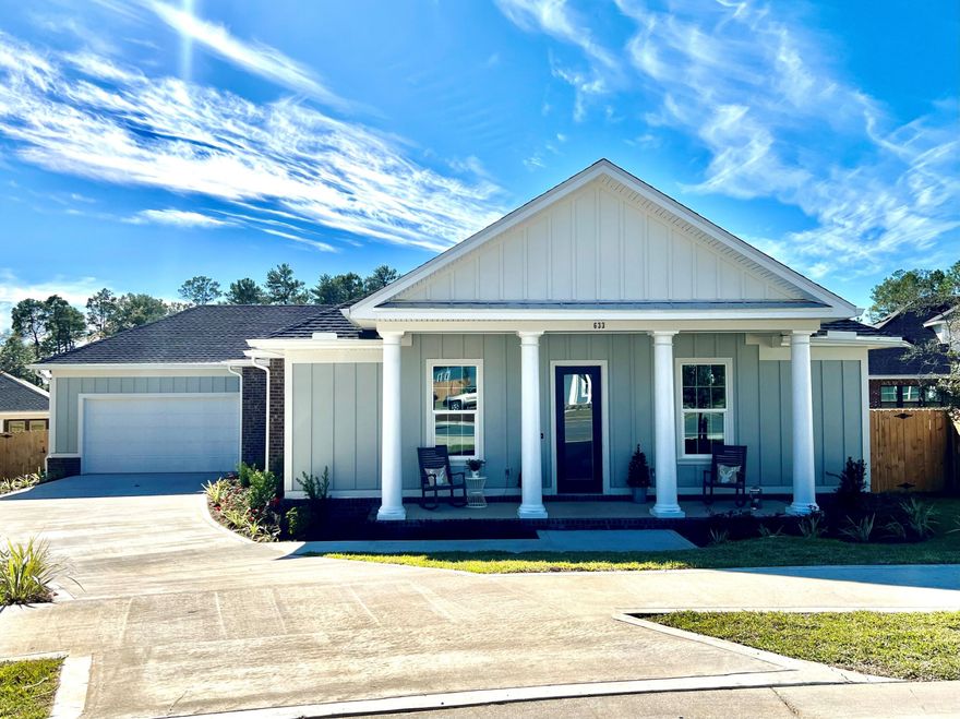 The 2022 Emerald Coast Scholarship Dream House announces this gorgeous home for sale in DEER MOSS CREEK, Niceville. The Builder is a multiple, Parade of Homes winner. This stunning, Craftsman-Style,  1-story, 4 bedroom/3 bath home is 2298 heated and cooled s.f.  and boasts 12 x 14 tile throughout the home and all Samsung, black appliances, black and white, solid wood cabinets w/ black hardware and fixtures. Gas range, gas grill outside and tankless hot water heater. Central Vacuum system. Old Chicago-Style, brick gas fireplace and brick hallway. Spa tub and tile shower in Master bath. Washer & gas dryer, whole house water filter/softener. Advanced Fire Protection Services donated 100 % of the whole house, fire sprinkler  system. Spray foam in the attic. BIPS wall insulation. LED lighting..