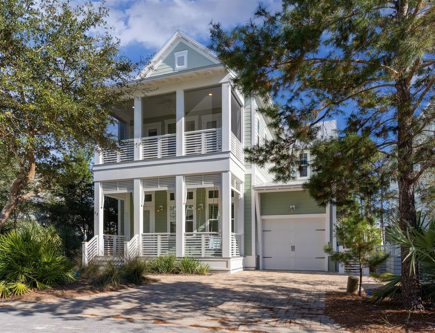 NEW PRICE !!!Beautiful Beach Home in Highland Parks located at Blue Mountain Beach.This LARGE home is perfect for full-time residence, vacation home or investment property. One of the largest plans in the community with 4 bedrooms and 4.5 baths, including 2 master suites.. Three screened porches offering a tranquil space to relax and enjoy nature and the preservation area. This home has one of the best lots in the neighborhood including a large fenced in back yard. High end stainless steel appliances, beautiful granite counter tops and hardwood floors throughout. Many upgrades, including Lutron Lighting System, LED Can Lighting, and gorgeous new light fixtures. There is a huge storage area located under the home. Home Sold Furnished. Golf Cart and 2 Electric Bikes Do NOT Convey.