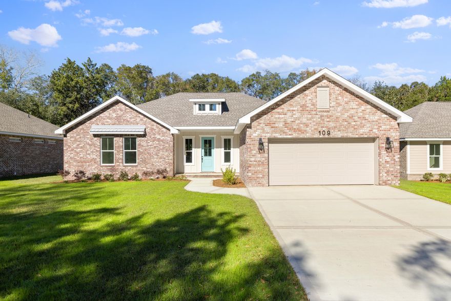 Enjoy ultimate convenience: only 7 minutes to Niceville's; 12 minutes to the white-sand beaches of Destin and just 25 minutes to Eglin Air Force Base (EAFB). This spot perfectly balances peaceful bay-side living with proximity to military bases, beaches, and everyday essentials. Discover this stunning 4-bedroom custom-built home tucked away on a peaceful dead-end street in the serene Choctaw Beach area of Niceville, FL. Situated in a unique, all-new community where all homes are brand new, this property sits just 1 block from the beautiful Choctawhatchee Bay, offering easy bay access and scenic views along a tranquil drive. Exceptional Features & Modern Luxury awaits you. ** Spacious open-concept design perfect for elegant entertaining and everyday living
** Gourmet kitchen showcasing high-end designer finishes
Custom cabinetry, luxurious white quartz countertops, a large central island, and ample pantry space
** Premium, top-tier finishes throughout the entire home
** Master suite retreat with a spacious walk-in zero-entry shower, private water closet, and oversized walk-in closet.
** Three more generously sized bedrooms  two featuring their own walk-in closets for ultimate convenience and storage
** Covered front and back porches ideal for relaxing, outdoor dining, or hosting guests while soaking in the beautiful surroundings.
** Great backyard surrounded by mature trees. Enjoy the natural beauty of established greenery right in your own yard, while hosting your BBQ or campfire cookout.



