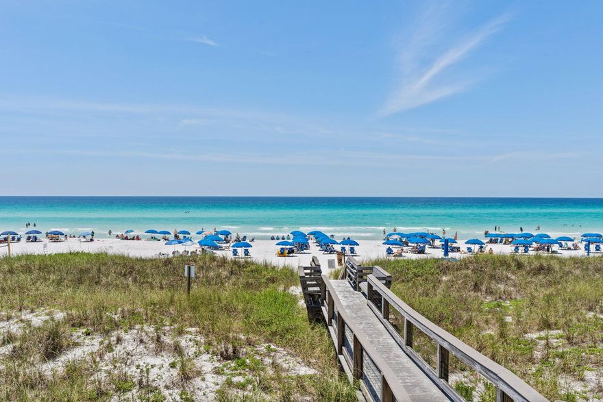 Short Term Rental Allowed! Golf Carts Allowed!  Deeded beach access and 320' of private beach area make this coastal retreat a rare find! Located in the private gated Paradise Retreat neighborhood just down the street from the white sandy beaches, this fully furnished, turn-key ready home also boasts a brand-new pool and deck installed in 2024, surrounded by beautiful pavers that extend around the entire home. The backyard features a spacious pavilion equipped with electricity - perfect for outdoor entertaining, lighting, or even setting up an outdoor kitchen and TV area. Whether you're seeking a primary residence or a short-term rental (sleeps 8), this property offers the best of both worlds. Inside, the inviting open-concept layout features vaulted ceilings,stylish wood-look tile flooring, and a kitchen designed for hosting with an entire wall of cabinetry, stainless steel appliances, and a large center island that is perfect for entertaining.

The home includes three bedrooms and two bathrooms: a master suite with a king bed and double vanity ensuite, a second guest bedroom also with a king bed, and a third guest bedroom equipped with double bunk beds-perfect for kids or extra guests. The guest bathroom features a tub/shower combo and a new vanity.

Additional highlights include a separate laundry room, two-car garage with built-in cabinets and an entertainment center with a mini fridge and wine rack. This move-in-ready gem combines laid-back beach living with all the features you need for comfort, entertaining, and investment potential.

It is located right off Scenic Highway 98 which provides the ultimate golf cart lifestyle. Cruise along this beautiful scenic route to popular local favorites like Camille's, Crab Trap, Captain Dave's, and Pompano Joe's, or grab your coffee and head to the sand for sunrise.
