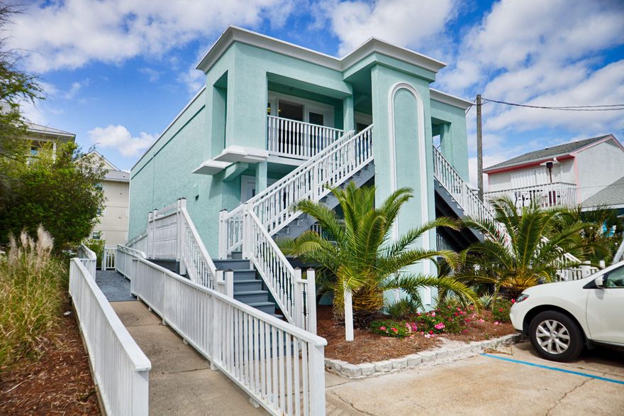Looking for the ONLY commercial building for sale on Navarre Beach, here it is!!!! Very unique and rare opportunity to own a commercial entity at a extremely attractive price!!! This 2 story property offers 4 separate suites and endless possibilities. Currently 100% occupancy. There is approximately 1200 feet sq feet per floor with each suite offers reception area, office space, kitchenette, bathroom and room for storage or conference room. Handicap access for first floor. Don't miss out on this!! Won't last long!