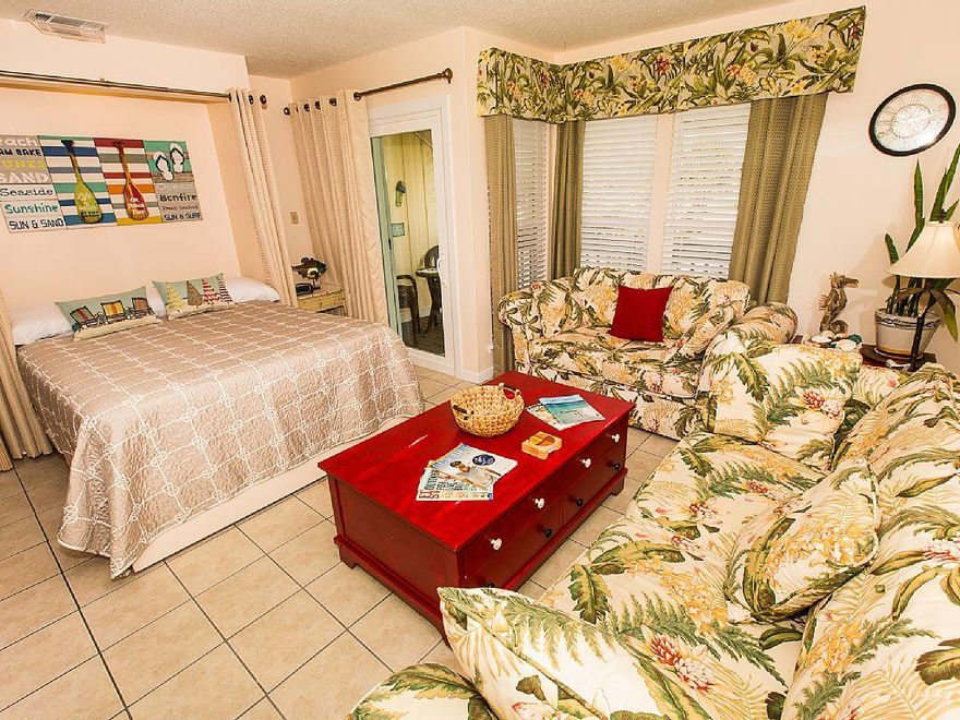 Are you ready to own your piece of beach paradise? Look no further than this beautiful studio unit located within the Sandpiper Cove complex. This condo has everything you will need to start enjoying your time at the beach or start earning vacation rental income. Kitchen is completely stocked, has stainless appliances, energy efficient updated windows and hurricane style sliding door. This unit has been professionally decorated, well maintained and only a 2 minute walk to the white sandy beach. Sandpiper Cove in Destin is a beach resort style complex that contains so many wonderful amenities you might never leave the 43 acre playground. Lighted tennis courts, Par 3 golf course, marina and boat launch, private gated beach and a gourmet restaurant are just a few of
