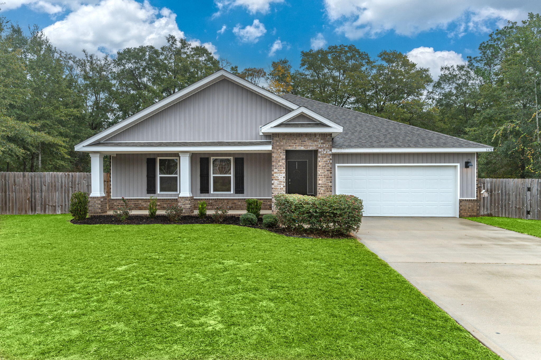 This stunning 4-bedroom, 2-bathroom home is only 3 years old and feels almost better than new! Nestled on a large 0.56-acre lot surrounded by mature trees, it offers the perfect mix of privacy and modern living. Inside, you'll love the fresh updates, including new carpet in three of the bedrooms and fresh paint throughout most of the home. The open floor plan creates a bright and welcoming space, perfect for relaxing or hosting guests. Step outside to the large covered back patio, designed for entertaining or enjoying peaceful mornings surrounded by nature. With its modern features, private setting, no HOA and move-in-ready condition, this home is a must-see. Schedule your tour today and experience everything this property has to offer!