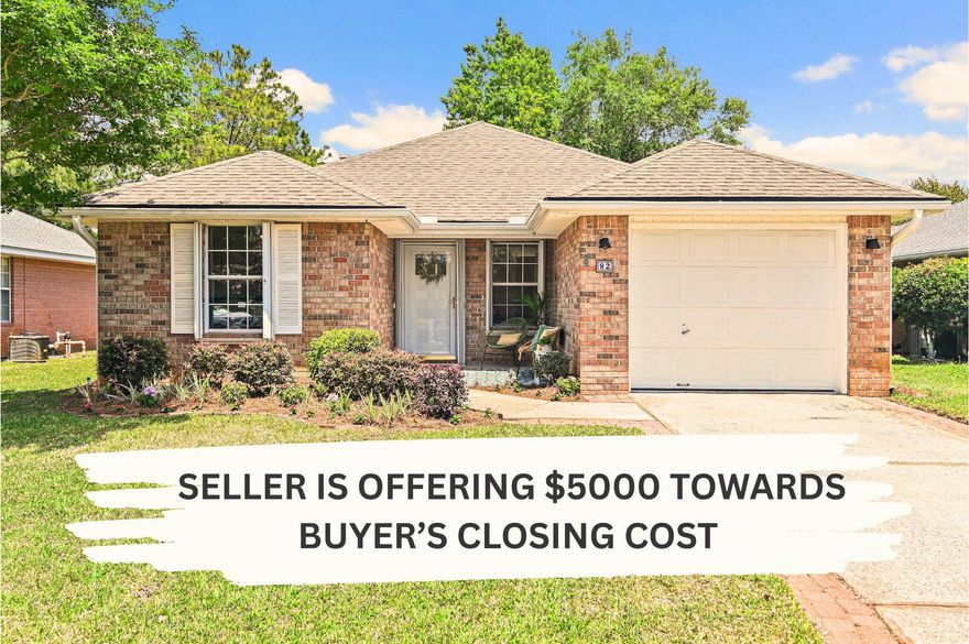 Seller offering $5,000 toward buyer's closing costs!Tucked away on a peaceful dead-end street in one of Miramar Beach's most desirable neighborhoods, this fully renovated 3BR/2BA home blends modern updates with coastal charm. Step inside to find new LVP flooring, fresh interior paint, updated lighting, and a refreshed kitchen featuring quartz countertops, new cabinetry, a new sink, and a new dishwasher.This move-in-ready gem offers stylish, comfortable living--and with furniture available for purchase, it can be a true turnkey opportunity. Enjoy outdoor living on the spacious backyard patio, all while benefiting from low HOA fees.Ideally located just minutes from sugar-white beaches, top restaurants, and Silver Sands Premium Outlets, this home is perfect as primary residence Beyond the main living spaces, you'll find a spacious master suite with a walk-in closet and spa-style bathroom, plus two guest rooms and a fully updated second bath. Upgrades include a new breaker panel, fresh electrical outlets, and a painted garage ideal for storage or hobbies. Step outside to enjoy a private backyard with new landscaping, irrigation, and access to a community pool, dock, playground, and tennis courts. 

Furniture in key rooms are available for purchase from Happy House Prep! 
Just bring your suitcase and start living the beach life!
Bayside offers unbeatable value with top-tier amenities and prime location! Enjoy deeded BAY ACCESS with a dock and gazebo, plus a community pool, tennis courts, pavilion, and green spaces with picnic areas. Just minutes from the beach, shopping, and dining, this sought-after neighborhood delivers the best of coastal living at an exceptional price point.

