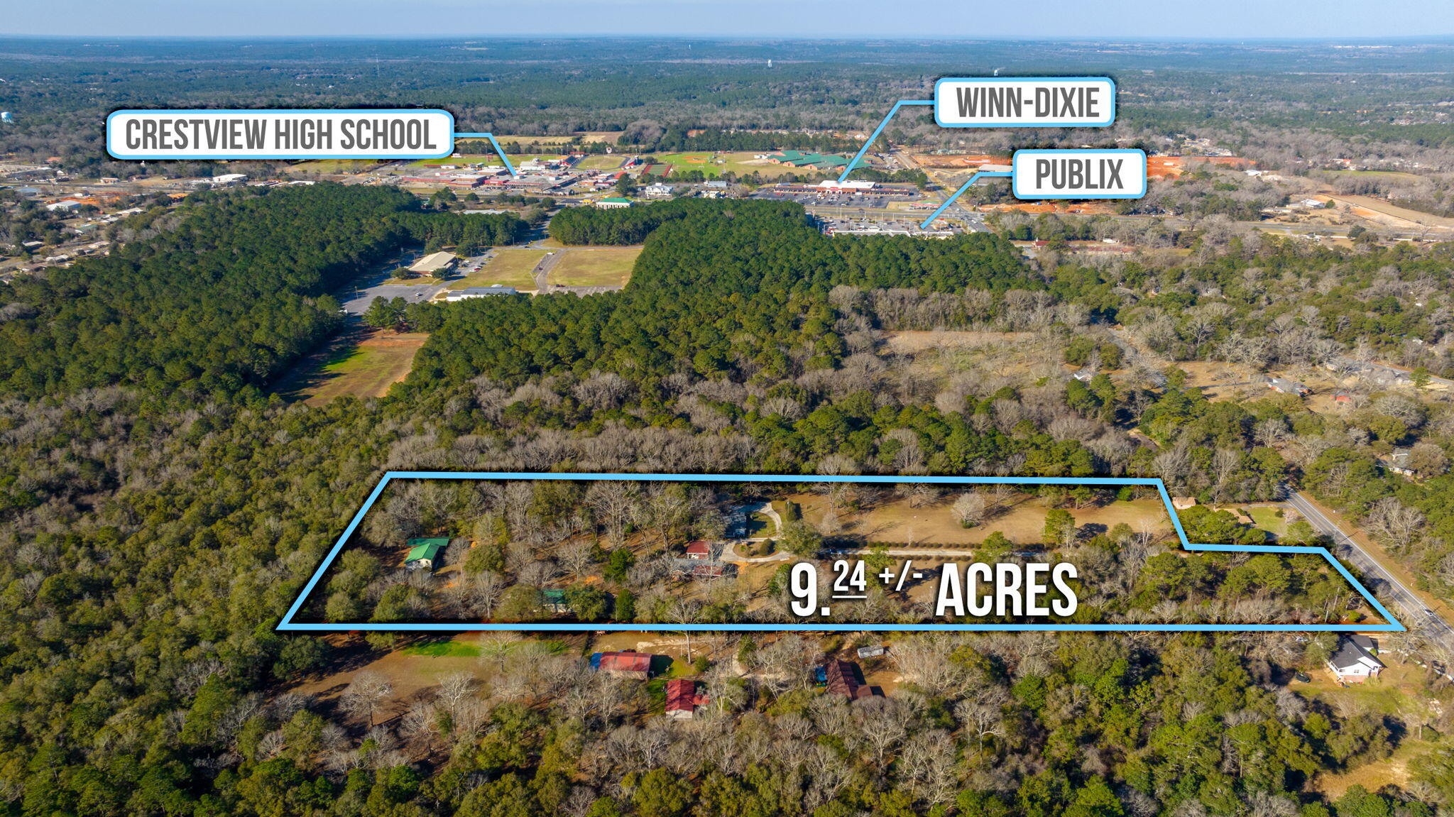 Attention developers and investors! This is the perfect opportunity to acquire a prime property that's ideal for a single-family development or can be re-zoned for multifamily use. The level site is strategically located adjacent to the city and has easy access to both City and County Sewer systems. Plus, it's conveniently situated just past Publix and Winn Dixie, with the airport just a stone's throw away. With two existing homes and a barn on the property, this is an excellent chance to bring your development plans to fruition. Don't miss out on this fantastic investment opportunity!