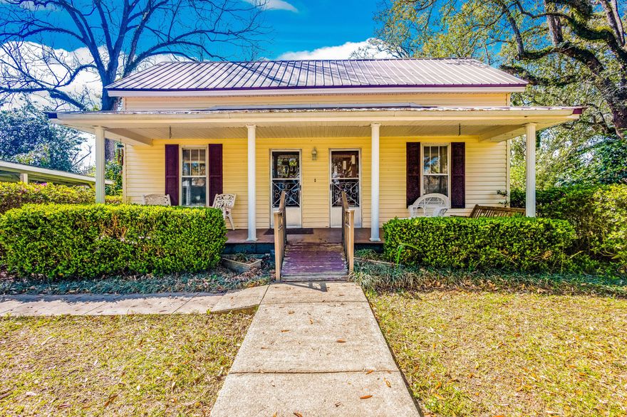 Cozy cottage with small town charm. Interior photos coming soon! Only two blocks from WS Harlan Elementary in this quiet little town.  With large bedrooms and original wood floors, you can get a feel of the history of the home. Outside, the front porch and a spacious backyard offer inviting spaces to relax and entertain with a back deck to reset and relax.  With updated plumbing, electrical, and HVAC, and having been releveled, this cottage provides the best of both worlds--historic character with modern convenience.  Only an hour drive from the beautiful Emerald Coast Beaches.