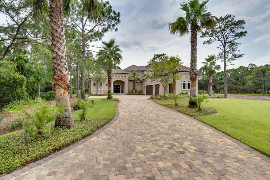 Experience the ultimate in resort-style living in this meticulously maintained custom built home. Located in the prestigious neighborhood of The Preserve at Burnt Pine, and situated on a beautiful lot, alongside the 4th fairway of Burnt Pine, this home was designed with outdoor entertaining in mind. Outdoor features include a spacious screened-in lanai, equipped with a Bluetoothsurround sound system, that overlooks the sparkling salt water pool with rock waterfall and fountains.The gourmet kitchen features a Thermador refrigerator, Thermador 6-burner gas range with convection oven, steamer/warmer and a pot filler over stove. The over-sized granite island includes a built-in ice maker and microwave.The first floor offers a generous master suite with 2 customized walk-in