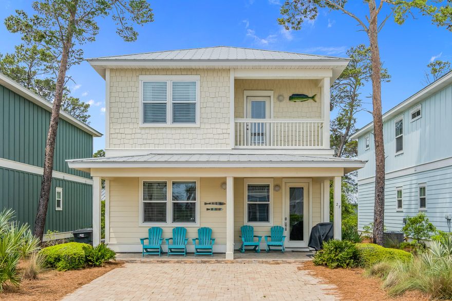 A beach home you will fall in love with. This 4 bedroom, 4.5 bathroom is only a short walk to Ed Walline beach access. The home features 10 ft ceilings, hard wood floors throughout, all bedrooms offer on suites and a spacious second floor balcony. Also just minutes away from some of the best food and entertainment the area has to offer at Gulf Place and Shunk Gulley.