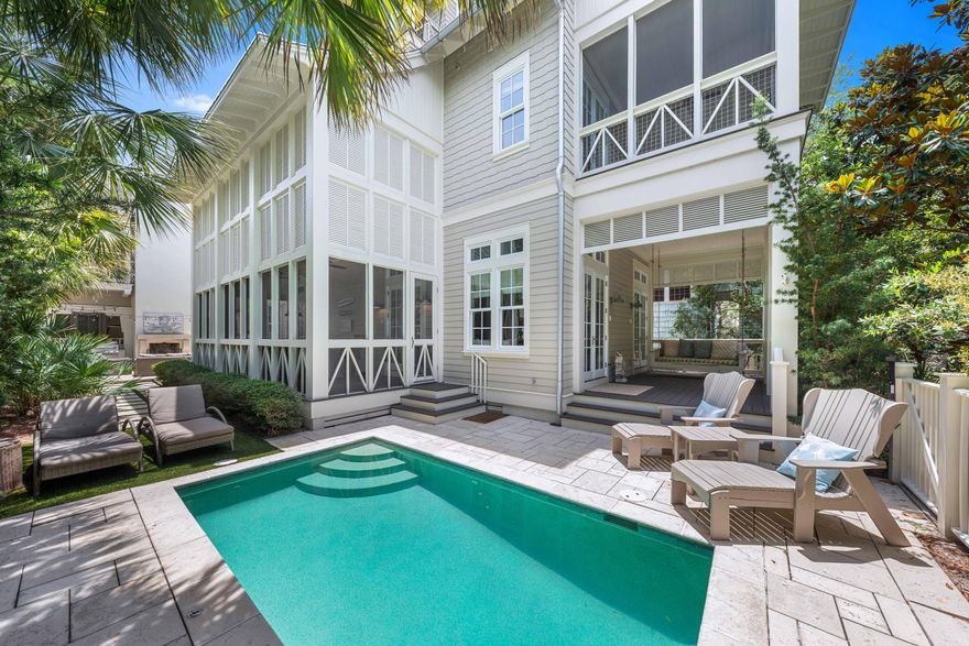 Tucked within the prestigious gates of Watersound Beach, 21 Founders Court is a Southern-inspired architectural masterpiece offering the ultimate blend of style, space, and serenity. This 4-story, 6BR/5.5BA coastal retreat spans 3,820 square feet and delivers an effortless indoor-outdoor lifestyle with a private pool and refined designer details throughout. From its classic facade to the multiple porches that invite you to unwind in the breeze, this residence radiates charm and craftsmanship. Step inside to soaring ceilings, neutral hues, natural beam coffered ceilings, and wide-plank hardwood floors that frame sunlit spaces designed for gathering, entertaining, and relaxing. The heart of the home is a beautifully appointed kitchen, outfitted with premium appliances including a Thermador refrigerator/freezer, dishwasher, and oven/range. A microwave drawer, ice maker, and wine fridge add both luxury and convenience, making entertaining effortless. 
 
Spread across four thoughtfully designed levels, each floor provides its own sense of privacy and retreat, with multiple guest suites, luxe bathrooms, and a stunning primary suite sanctuary. A bunk room and second living area ensure there's space for everyoneideal for multigenerational getaways or hosting friends in style. Head up the spiral staircase on the third level to the Gulf view tower, where a beverage cooler and second ice maker keep refreshments flowing.
 
Step outside to your own private oasis, where the sparkling pool and expansive courtyard with dining, lounging and a grilling area create a backdrop for unforgettable days under the Florida sun. Enjoy peaceful mornings with coffee on the screened porch, and evenings spent strolling to the beach, just steps away.
 
Perfectly positioned in one of 30A's most coveted communities, this home places you just steps from boardwalk beach access, winding nature trails, and the celebrated amenities of Watersound Beach. Whether you're seeking a full-time residence, a vacation home, or a high-end rental opportunity, 21 Founders Court offers an unparalleled lifestyle on the Northwest Florida Gulf Coast.
