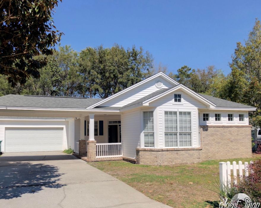 Sweet, well-maintained home in Bluewater Bay. Gated community in Niceville close to shopping, schools, beaches and Eglin Air Force base. This home has a brand new roof, newly updated bathrooms (including, new seamless glass shower enclosure in master, new tile in both baths, new granite in master, new lights and new fixtures in both baths). The large kitchen has brand new appliances and a new sink too! The kitchen overlooks the spacious living and dining area and all bedrooms are nice sized with plenty of closet space. The fully fenced backyard has mature landscaping and a large covered patio. There is also a nice sized laundry room and a two car garage. Termite bond in place.