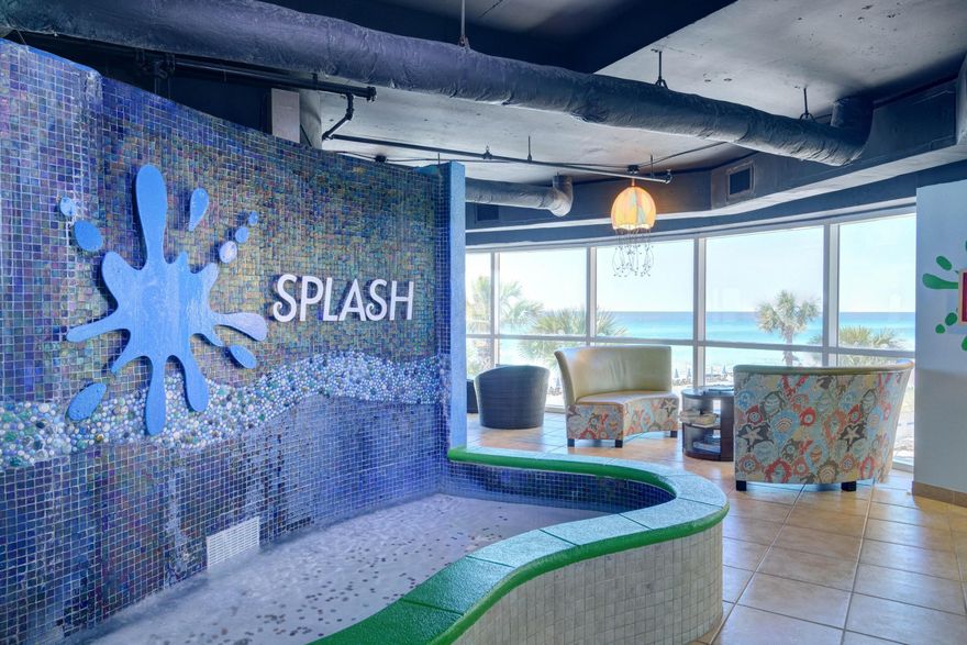 WOW, what a view from this beautiful 2 Br/2 Ba, Wave floorplan unit on the 16th floor in Splash's East tower. Overlooking the gorgeous Emerald waters of the Gulf of Mexico this unit features 9' ceilings, a large Master Suite that opens to the Gulf front balcony, a guest Bedroom & Bath and a spacious open living/dining/kitchen area with balcony access as well. Granite Counters in the Kitchen and Bathrooms & tile throughout the living area, carpet in the bedrooms and a stack washer and dryer in the unit gives you everything you need for a true second home at the beach or a great rental investment. Splash is a great family-oriented resort with amenities including 400 feet of Pristine Gulf Frontage, a water theme park environment with a beachfront lazy river,