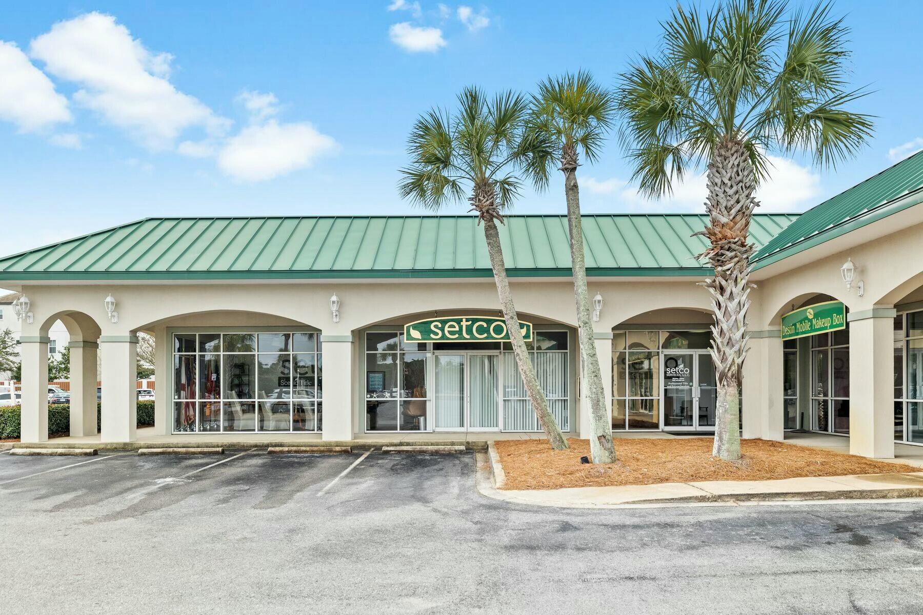 Positioned in the heart of Miramar Beach, this well established professional office space at Fountain Plaza presents an exceptional opportunity for investors or business owners seeking a highly accessible and well-maintained location. With more than 4,200 square feet spanning four separate units that are combined, this property offers flexibility for multiple tenants or a single business looking to expand. Located along U.S. Highway 98 with additional access via Ellis Drive and Scenic Highway 98, the property ensures maximum convenience for clients and employees alike. The single-level layout eliminates the need for stairs, while ample parking, including additional overflow parking in the rear of the building, enhances accessibility. Inside, a dedicated lobby and front desk area, breakroom and restrooms provide functionality for a variety of professional uses.
With a 20+ year presence in the community, this office space offers both stability and growth potential in one of Miramar Beach's most desirable commercial corridors. Whether seeking an income-generating investment or a move-in-ready space for your own enterprise, this is a rare opportunity to establish a presence in a high-traffic, sought-after location.