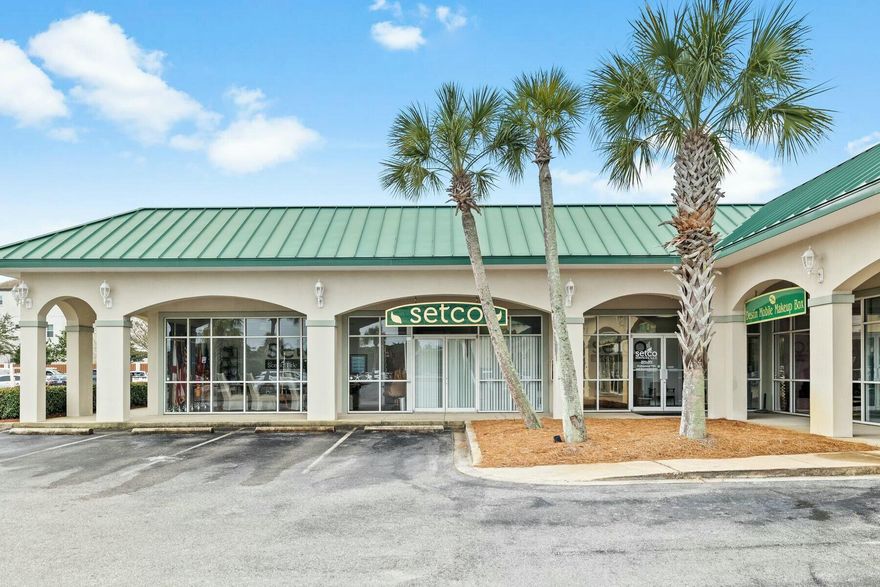 Positioned in the heart of Miramar Beach, this well established professional office space at Fountain Plaza presents an exceptional opportunity for investors or business owners seeking a highly accessible and well-maintained location. With more than 4,200 square feet spanning four separate units that are combined, this property offers flexibility for multiple tenants or a single business looking to expand.  Located along U.S. Highway 98 with additional access via Ellis Drive and Scenic Highway 98, the property ensures maximum convenience for clients and employees alike. The single-level layout eliminates the need for stairs, while ample parking, including additional overflow parking in the rear of the building, enhances accessibility. Inside, a dedicated lobby and front desk area, breakroom and restrooms provide functionality for a variety of professional uses.  

With a 20+ year presence in the community, this office space offers both stability and growth potential in one of Miramar Beach's most desirable commercial corridors. Whether seeking an income-generating investment or a move-in-ready space for your own enterprise, this is a rare opportunity to establish a presence in a high-traffic, sought-after location.