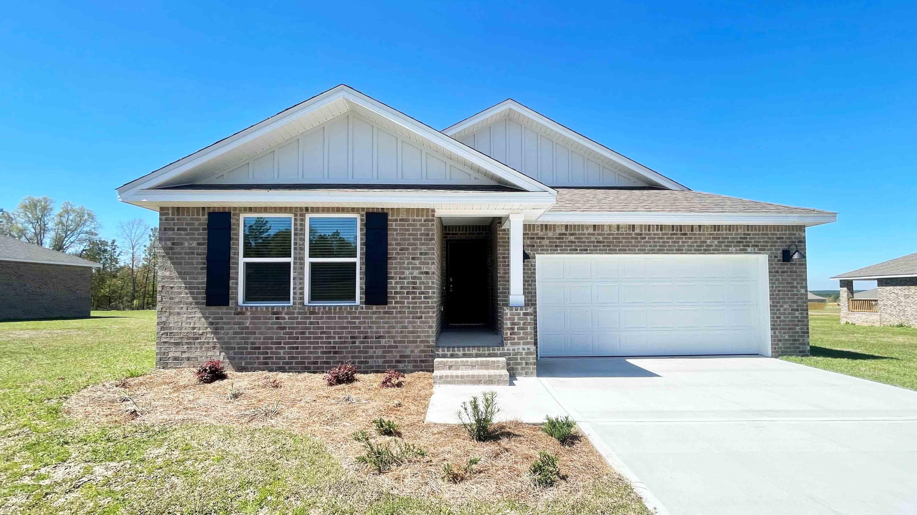 BRAND new Community, Charlie Day Estates is just minutes from shopping, dining, schools, and a short trip on SR-85 from the pristine beaches of Destin, Navarre, and Pensacola. The all brick 'Lakeside' Model is a FABULOUS highly desirable floorplan with a relaxed OPEN concept, no wasted space, 5 beds, 3 baths, nice 12 x 9 covered back patio & 2 car garage. Well-designed kitchen, GORGEOUS QUARTZ countertops, all stainless appliances, smooth top range, quiet dishwasher, built in microwave, roomy dining area & more. Striking wood-look flooring, plush carpet in the bedrooms. Fabulous amenities. Hurricane window protection & the Smart Home 'Connect' System has several convenient devices: Amazon Echo Dot, Smart Switch, a Honeywell Thermostat, and more. Stylish exterior gives Awesome curb appeal.