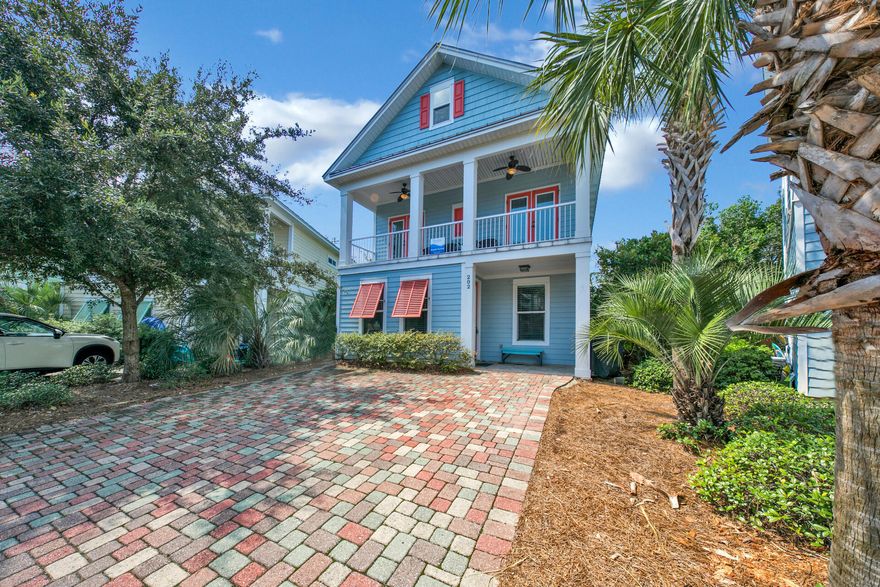 Rental machine in Villages of Crystal Beach neighborhood!  YTD already $78k revenue with about $90k gross to come. Updated flooring, outside and inside painted in the last 2 years, no carpet, new microwave and stove. This 4 bedroom 3.5 bathroom has a large living room, open kitchen with seating at the bar, a master bedroom downstairs and up. Huge attic space that is walkable and great for storage of personal items. A gated and well secured community has a large lagoon style community pool with waterfalls, as well as beach access. Other features are a hot tub, and gazebo area, a trolley that picks you up for the beach and also brings you home.  Close to all the local entertainment, shopping dining for all your vacation needs and desires.