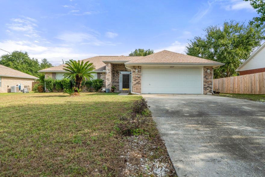 This nearly 1700 square foot contemporary-style house is located at Foxwood off of Antioch road just north of I10 in Crestview. This property sits nicely on a quarter acre lot near the end of a cul-de-sac allowing for minimal road traffic. The living room is large with a tall vaulted ceiling and a fireplace as a centerpiece. This house is also a split floorplan allowing for more privacy in the master bedroom away from the kids. A new roof was installed in 2015, a new HVAC system in 2018 as well as a new roof in 2018. Please consider this house for your next home.