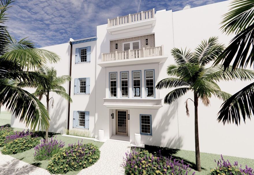 Last opportunity to own and build south of Sea Garden Street in Alys Beach. This location is renowned for its water views and highest values in Alys Beach. 224 Sea Garden Street fronts Sea Garden Pedestrian Path and is situated two sites back from the gulf front. Permitted Plans drawn by Chancey Architecture are included in the sale of the homesite which call for a 4 bedroom 3 story house with a 4th floor rooftop terrace and 2 car garage.