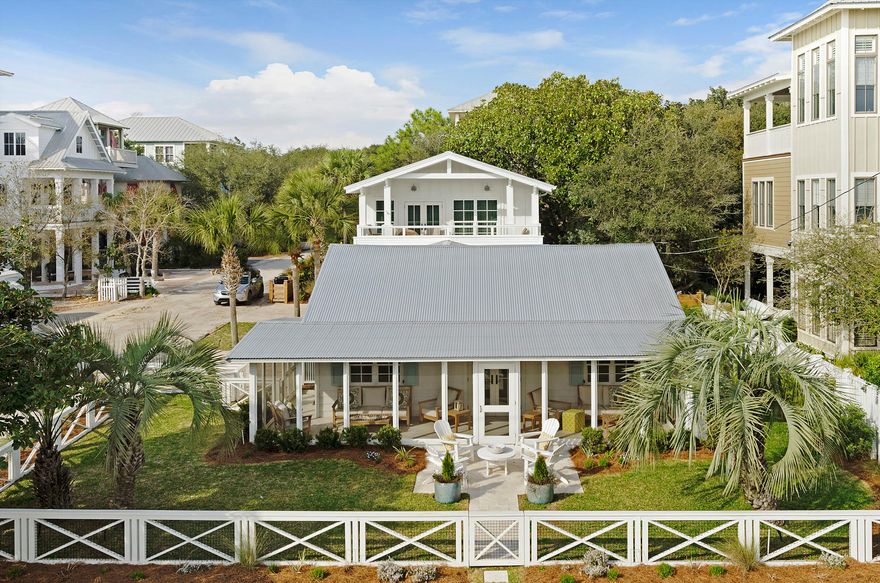Like NEW! Completely renovated charming Old Seagrove cottage located on 30A just 3 streets east of Seaside. This beach house offers classic Carrara finishes, washed oak floors, V grooved wood walls and ceilings and stainless appliances. Located on the corner of Hickory Street & 30A, enter the home from either Hickory St. (where parking is available for 4) or via the screened front porch area facing 30A - just across from the beach access! The majority of living space is in on the first/main floor with exception to the lofted master bedroom, bath and south facing open porch area with gulf views. Spacious main floor living area flows into the dining area and kitchen in the rear and out to the pool and patio through the second living area/bunk room. Additional main floor living spaces