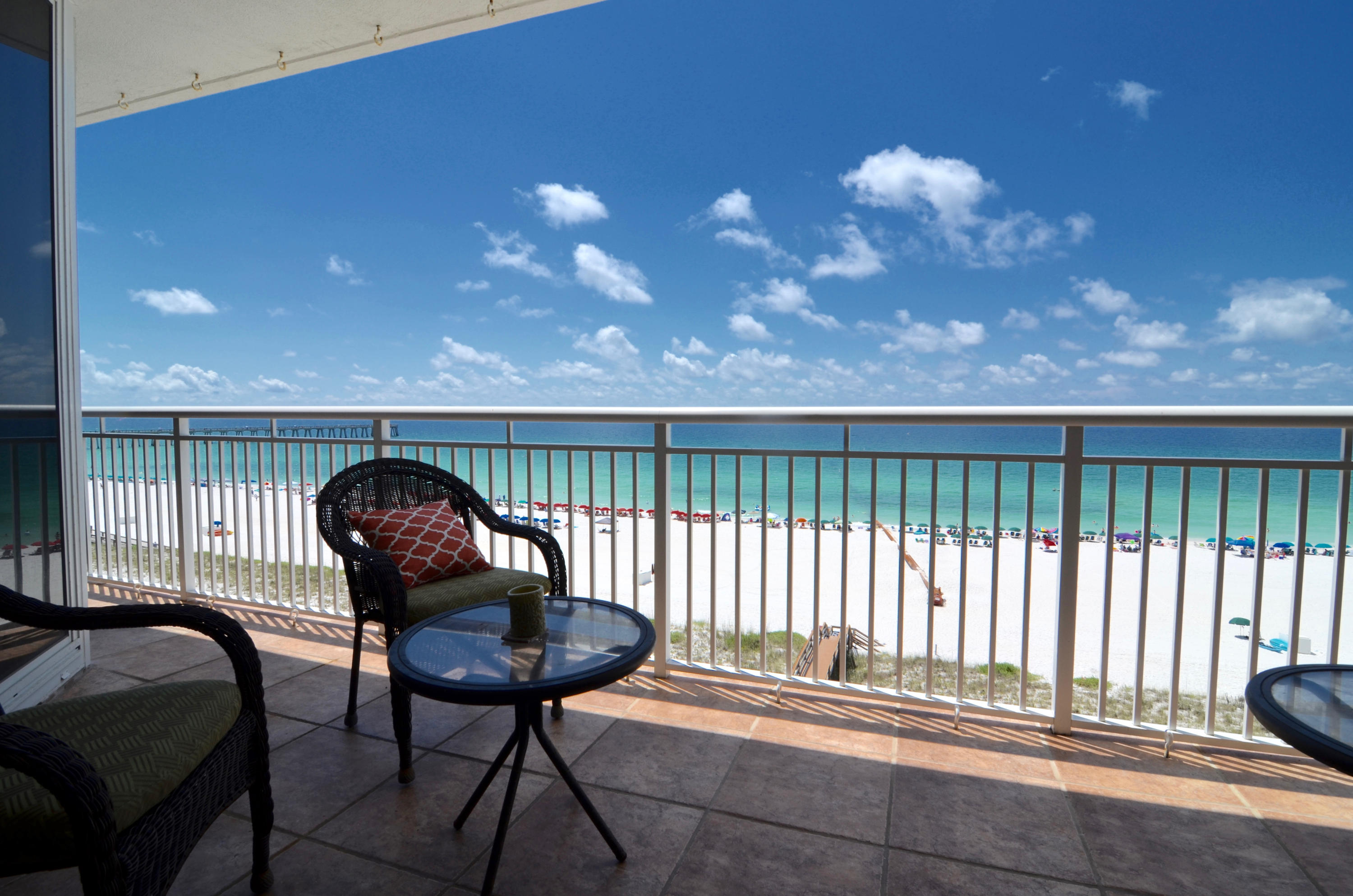 EXCEPTIONAL GULF FRONT CONDO. 2 br 2 ba condo with sweeping views of Beach and the Emerald green waters. Ideally located on the 6th floor and never rented, this tastefully decorated condo features Gulf front balcony, living room and master bedroom with panoramic views of the Beach and Emerald green waters, tiled floors, granite counter tops, stainless steel appliances and more. The Pearl offers gated access, resort style pool, easy beach access, workout room and more. Navarre Beach is one of last places in Florida that offers the old Florida lifestyle with Emerald Green waters, Sugar white sands, Miles of bike and walking paths, Fishing Pier, Gulf Islands National seashore to the west and County park to the east with snorkeling and fishing.Buyer to veify all information important to buyer.