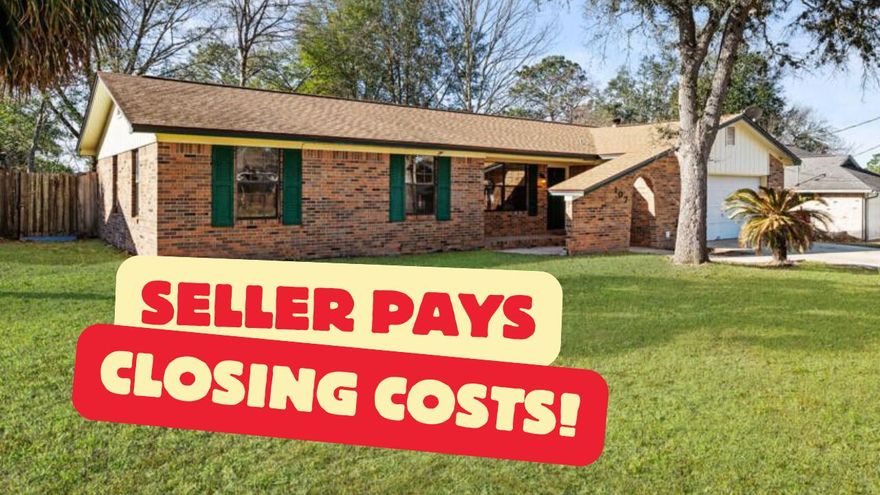 This charming all-brick ranch-style home in Crestview offers an impressive amount of space despite its 1,671 square feet. With two distinct living areas, there's plenty of room for relaxation and entertaining. The smaller living area, located upon entry from the cozy courtyard, features tile flooring that seamlessly extends into the kitchen and formal dining room. The larger living area, adjacent to the kitchen, boasts durable LVP flooring and provides an inviting space to gather.The kitchen has been updated with modern grey shaker-style cabinets and a convenient breakfast bar, making it a stylish and functional centerpiece of the home. The primary bedroom comfortably accommodates a king-size bed and includes an ensuite designed in proportion to the home's layout and era. Nearby, three additional bedrooms share a hallway bath, while a fifth bedroom, located behind the larger living area, offers private access to the expansive backyard with an open deck, perfect for outdoor enjoyment.

Situated in South Crestview, this home offers an ideal locationjust a short 20-minute drive to Eglin Air Force Base, making it perfect for those seeking convenience and accessibility. Consider this house for your next home.
