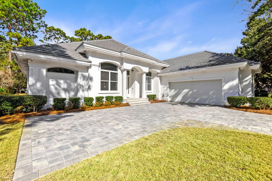 This beautifully renovated single-story home exemplifies refined coastal living, offering four bedrooms--one currently utilized as an office. Located within the esteemed Baytowne Community at the Sandestin Golf & Beach Resort, the property features recent upgrades, including a new roof, HVAC system, and water heater for enhanced comfort. A reinvisioned modern kitchen is equipped with an expansive island, stainless steel appliances, and high-end designer finishes, complemented by an informal dining area and a sophisticated wet bar--ideal for entertaining. The primary suite provides an uodated ensuite bath and a spacious custom walk-in closet. An enclosed patio offers an inviting space for dining or gatherings. The oversized garage accommodates two vehicles and two golf carts. Every aspect of this fully updated residence reflects attention to detail and quality craftsmanship.
