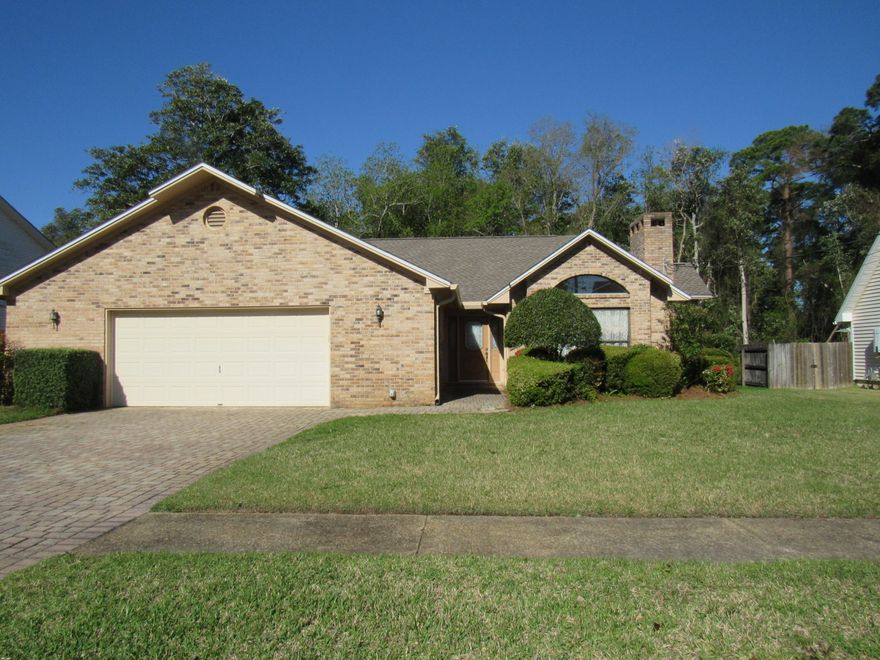 Sought after Neighborhood-Ideal commute to Hurlburt Field/Eglin AFB-All brick one story 3 Bed/2 Bath with large/private backyard with paver patio-Open Floorplan with large family Room/breakfast nook & bay window-separate dining room with tray ceilings-Large updated Kitchen-Master Bath is huge with whirlpool and separate shower-Paver Driveway.  Vaulted ceiling in front living, family room, & Master bedroom.  Great layout with plenty of space for family & friends. Lots of natural light with green space behind house - so no home behind you!  Buyer to verify all deemed important information.