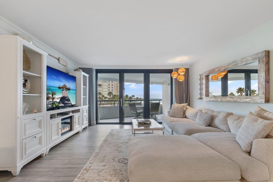 With stunning Gulf views, a flexible bedroom layout, a spacious balcony, and resort amenities including pools, a fitness center, playground, and a tiki bar and grill, this condo delivers a true vacation lifestyle. The unit has been extensively updated over the past few years with a new water heater, kitchen appliances, quartz countertops, built-in bunk beds, new TVs, and multiple thoughtful upgrades throughout (see documents for the full renovation list). The open-concept living area flows seamlessly from the expansive balcony into the freshly painted kitchen, creating a bright, inviting space ideal for entertaining or unwinding after a day at the beach. Whether you're seeking a turnkey second home or a high-performing short-term rental, this property checks every box.