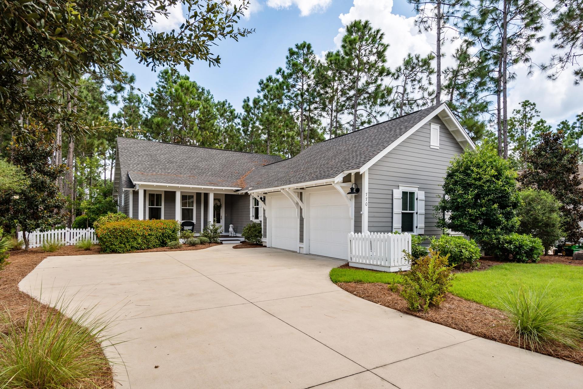 This Edelweiss Plan offers 2400sq.ft. 4 bed/4 Baths plus office with 2 car garage. It backs up to green space buffer and onto a beautiful grassy park. Main living areas are hardwood with carpets in the bedrooms. Kitchen has stainless steel appliances with gas stove.Gray and white marble counter tops throughout. Shiplap accent walls, screened porch for early morning coffee and cocktail hour. WaterSound Origins has no short term rentals and provides easy access to both Pier Park and Destin.WO has something for everyone. You can golf everyday with no fees for homeowners, play tennis, basketball, volleyball or pickle ball.Swim in community pool or work out in the fitness center. Walking and Biking trails as well. WO offers much to do for those who want to be involved.There is Book Club, Bunco Bridge, Canasta, & Ladies Luncheons. St. Joe provides community events with movies and More...