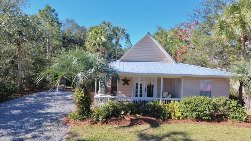 The perfect Beach Cottage located on a 70' x 142' over-sized lot in the highly desirable area of Seacrest with easy access to the beach. Located at the end of the street and within biking distance to Alys Beach and Rosemary Beach, this home offers tiled floors thru out, updated kitchen with Stainless Steel appliances, open floor plan, L shaped covered porch, metal roof, mature landscaping and more. All located on a lot large enough to add a pool, carriage house and more. Well maintained, this home is move-in ready and the best priced home in the area.