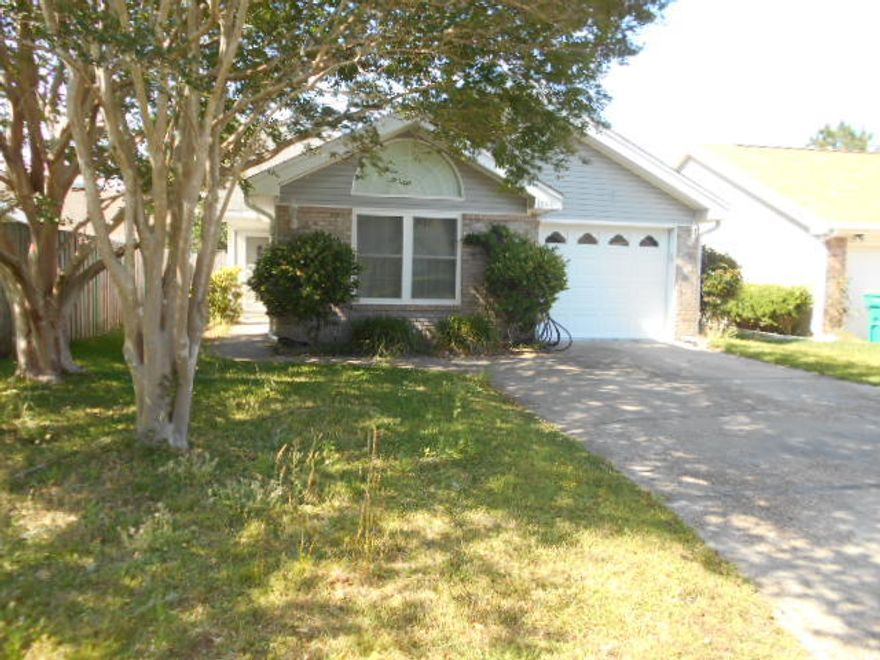 LOVELY HOME WITH SPLIT BEDROOM PLAN. LIVING ROOM WITH VAULTED CEILING & GAS FIREPLACE. CARPETED LIVING ROOM & DINING AREA. TILED KITCHEN HAS BREAKFAST BAR. ALL BEDROOMS HAVE WOOD FLOORING. FRENCH DOORS FROM DINING AREA TO PATIO & BACK YARD. ONE YEAR LEASE REQUIRED. NO SMOKING ALLOWED IN HOUSE OR GARAGE. CREDIT CHECK FEE IS $35 FOR EACH ADULT LIVING IN THE HOME.
