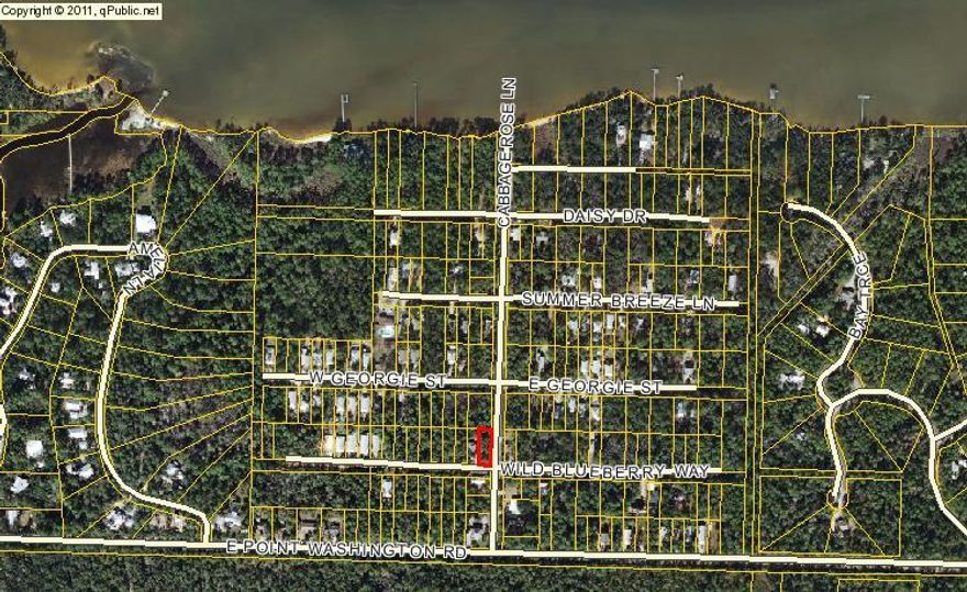 Imagine the possibilities! Beautifully wooded corner lot has the potential to lend a line of sight directly down Cabbage Rose Lane to the secluded end of Choctawhatchee Bay, just 3 blocks north, where neighbors enjoy quiet sunrises and sunsets almost daily, along with a public, unpaved boat launch. The still bay waters are perfect for stand-up paddleboarding, kayaking, rod & reel or cast-net fishing, crabbing, boating, swimming, and other outdoor pursuits; not to mention convenient access to the gulf, 30A, and surrounding state parks, restaurants, shopping, live entertainment, and more of what Walton County has to offer from the beach to the bay. All neighborhood roads were recently paved in 2014 and are non-through. No buildout requirement or HOA fees.