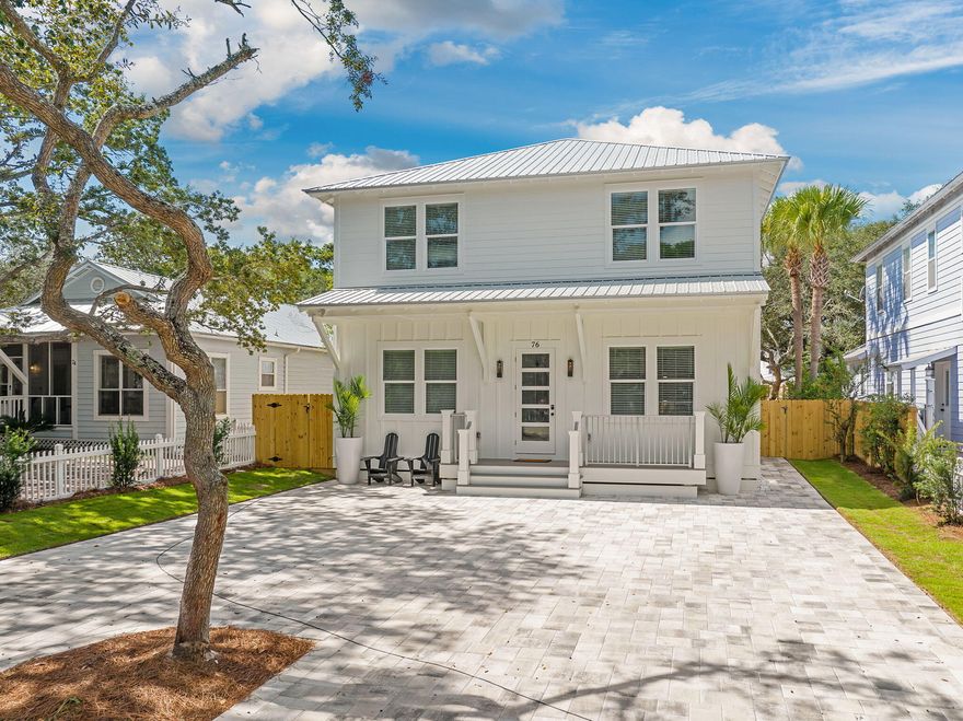 Brand-New Coastal Luxury | Estimated Completion: October 2025. Rental Projections $200k+/Year! Welcome to your dream beach retreat in the heart of Kokomo Kove, nestled within the highly desirable Crystal Beach neighborhood of Destin, Florida. This fully furnished, custom-built home offers the ultimate in coastal living with private, deeded beach access--plus you're just two blocks from 340 feet of newly acquired public beach access.Boasting 6 spacious bedrooms and 5 full bathrooms, this thoughtfully designed residence is perfect for entertaining or relaxing in style. The open-concept layout flows effortlessly from the main living area to a private backyard oasis, complete with a sparkling saltwater pool and spa, perfect for enjoying the Florida sunshine year-round. The main level features two generously sized bedrooms, including one of with an en-suite bathroom ideal for guests or multigenerational living.

The gourmet kitchen features elegant quartz countertops, shaker-style cabinets, stainless steel appliances and flows into a bright and airy living and dining area. Two oversized 6' x 8' windows flood the space with natural light and offer beautiful views of the pool and backyard.

Upstairs, you'll find four additional bedrooms, including a fun bunk room designed with built-ins perfect for kids or vacation rental appeal.
Step outside and indulge in resort-style living. The luxurious saltwater pool and spa are enhanced with OmniLogic smartphone automation, allowing you to control the settings with a tap. The detached pool house/cabana adds even more versatility, featuring a stylish bar area, half bathroom, and an outdoor shower for added convenience after a day at the beach.

Whether you're looking for a primary residence, a vacation getaway, or high-performing investment property, this exceptional home offers the perfect blend of modern comfort with timeless beach charm right in one of Destin's most coveted communities.