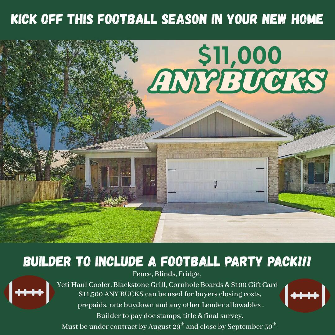 MOVE - IN READY!! The builder is covering 2% of the buyer's closing costs, plus doc stamps, title fees, and the final survey. A fence and refrigerator are also included, and buyers can choose from multiple blind options to customize their new home. Welcome to 1575 Pine Street, a beautifully crafted new construction home in Niceville, Florida. Designed for both comfort and style, this 4-bedroom, 2.5-bathroom home offers 2,123 sq. ft. of well-planned living space. The kitchen is a standout, featuring Quartz countertops, a ceramic tile backsplash, double-edge shaker cabinetry, and sleek stainless steel appliances. Throughout the home, LVP flooring provides both durability and elegance, while matte black hardware and modern finishes enhance the design. Energy efficiency is key, with natural gas fueling the heat, cooking range, dryer hookup, and tankless water heater, keeping utility costs lower. Don't miss out on this fantastic opportunity!