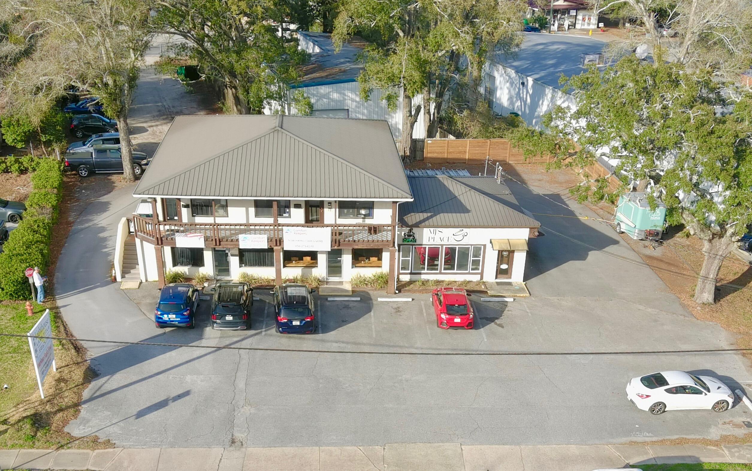 Freestanding 2 story office / retail building centrally located in Niceville, FL. This 5-unit commercial building is fully leased to tenants such as MJ's Coffee, Comfort Keepers & American Fence. Each of the 5 units are separately metered for Power & Water. A new standing seam metal roof was added in 2017 and is in great shape. This concrete block building is very well built, and the location gives amazing visibility to all its tenants. The current traffic count from FDOT is 38,000 cars per day. The site is .32 acres and has 16 parking spaces on property. There is a current handshake deal for additional parking on an adjacent property to the north. A proforma rent roll shows a Net Operating Income of $65,000, which provides a 7% CAP Rate.