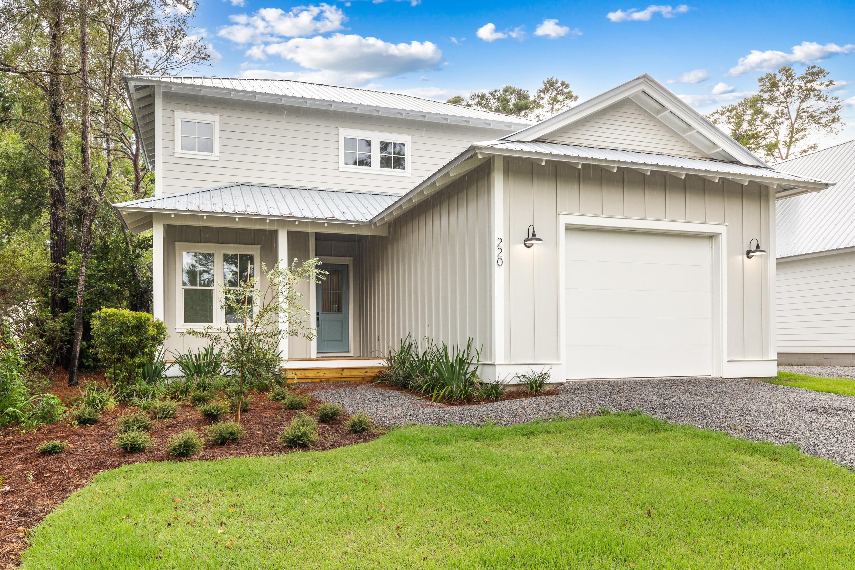Florida farmhouse cottage with modern touches in desirable Pt Washington! Enjoy the best of the beach and 30A. New construction offering exquisite finishes with the highest in building standards of excellence. Boasting a garage, chic mudroom, huge pantry, walls of cabinets in Laundry, and a bonus walk-in Attic upstairs, this home offers all the storage you could dream of! The master bath features two 5 foot vanities, a walk in shower with bench, and 6x14 custom design closet. An additional bedroom downstairs makes the perfect office/guestroom with its own large closet. Your second floor has 2 bedrooms, 1 full bath, plus a sitting area.**Buyer is responsible for personally verifying all property details.All information contained in this listing is believed to be accurate but not guaranteed Listing agent has equitable interest in property