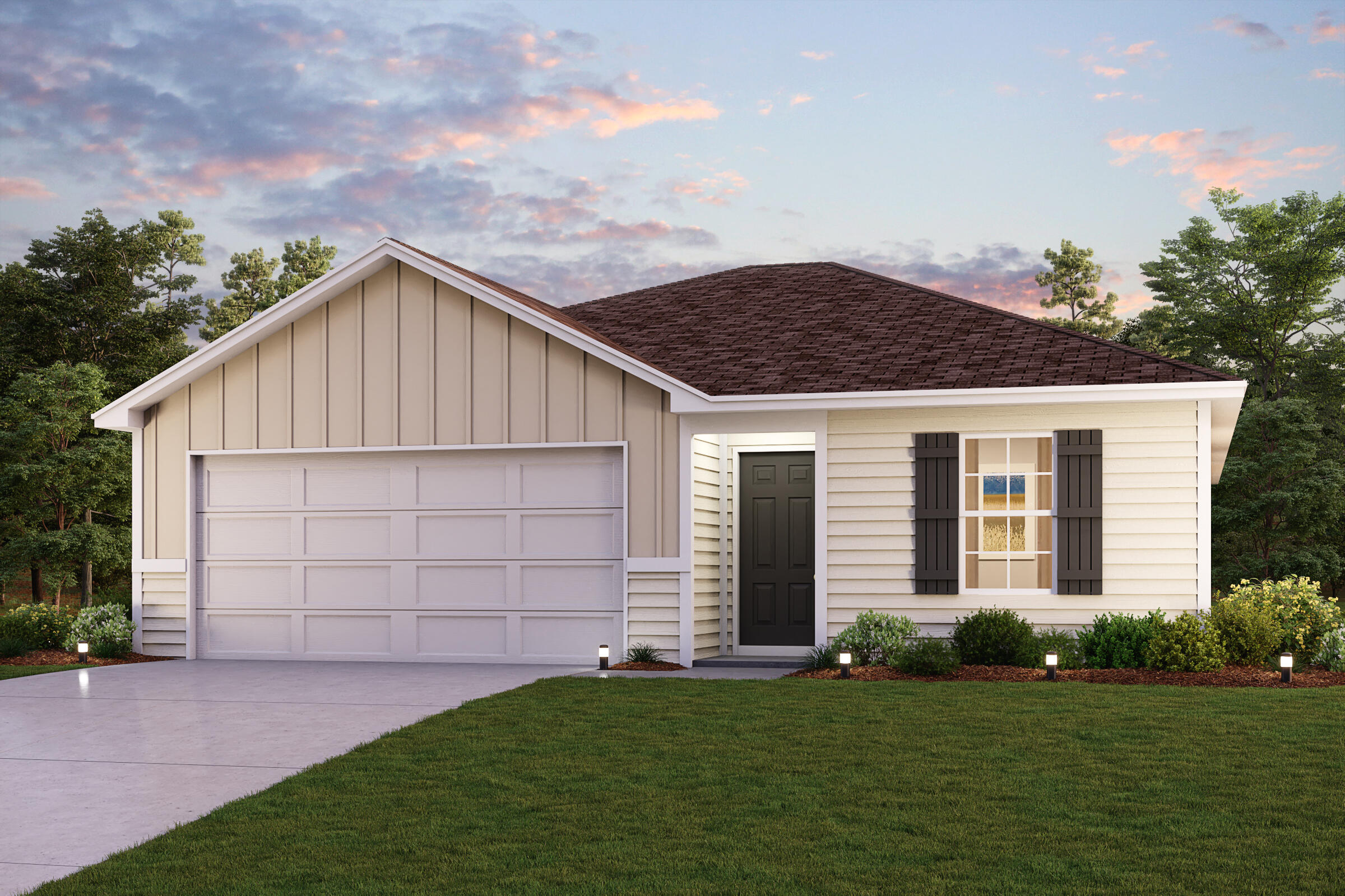 Prepare to be impressed by this DELIGHTFUL New home in the Sawmill Court  Community! The desirable Radford Plan features a Great open room that flows into a well-appointed kitchen. The Kitchen features gorgeous cabinets, granite countertops, and Stainless-Steel Steel Appliances (Including Range with Microwave and Dishwasher). The primary suite has a private bath, dual vanity sinks, and a roomy walk-in closet. This desirable plan also comes complete with a 2-car garage. The Buyer is responsible for verifying which flood zone the Property is in.