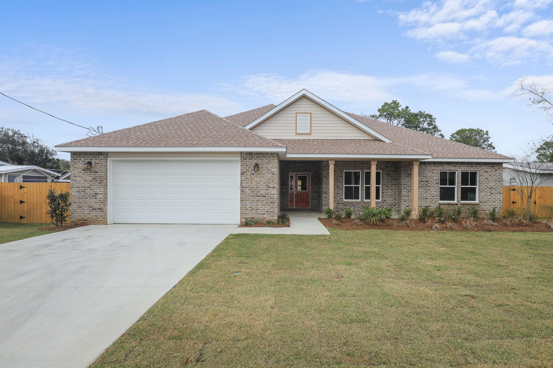 Brand new construction single story home built by local custom Builder of 30 years Hawk Eye Design Build. Walk in to a open/split floorplan. Large kitchen,living room, and dining room look out to back porch and yard. Master bedroom is on one side of house and 3 bedrooms on other. Jack and Jill bathroom connects two of the bedrooms. Master bathroom walk in shower with bench, double sinks, and 9ft x 7.5ft walk-in- closet. Laundry room leads to garage & has plenty counter space with and sink and cabinets. The fenced in back yard provides a side yard with room to keep a boat... lots of back yard space with a 10 ft fence on the back side for privacy. Centrally located in Santa Rosa Beach being 15 minute drive to shopping, restaurants, and beach.
