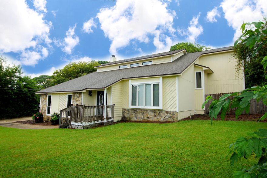 UNDER CONTRACT.ACCEPTING BACK UP OFFERS. Updated home in Poquito Bayou, close to Air Foces base and beaches! This nicely updated home has 2 living spaces (one with a fireplace), dining room and an office. Kitchen comes with upgraded cabinets, granite counter tops and stainless applinaces. The office has built in floor to ceiling shelving and french doors to the large backyard. Upstairs there are 4 bedrooms ,to include the master with walk in closet,updated bathroom and deck. The back yard is large with an extended deck, lawn pump and sprinkler system and fenced with a gate on one side. The garage has been painted and has an epoxy floor,currently used as a home gym. HVAC and water heater replaced 2015. Roof 2012.