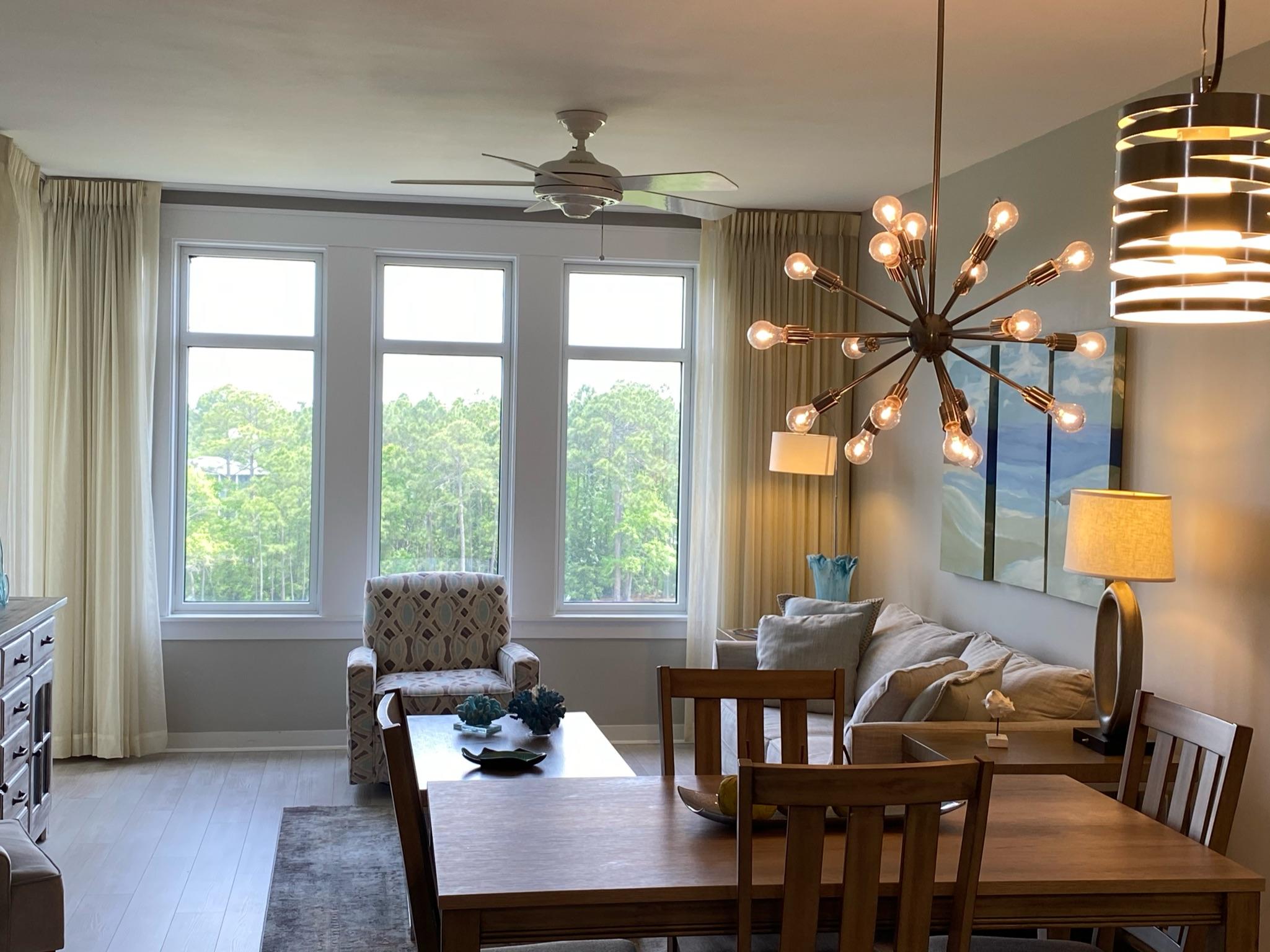 Welcome to the Sandestin Golf Resort and this beautifully updated condo walking distance to Baytowne Wharf. New LVP flooring and furnishings. This units comes with a view of the 12th hole at Burnt Pine and is also overlooking a wildlife preserve which will delight bird watchers. Off behind the trees is a partial view of the Bay. Elation comes with access to the Solstice Club, one garage space and a storage locker.