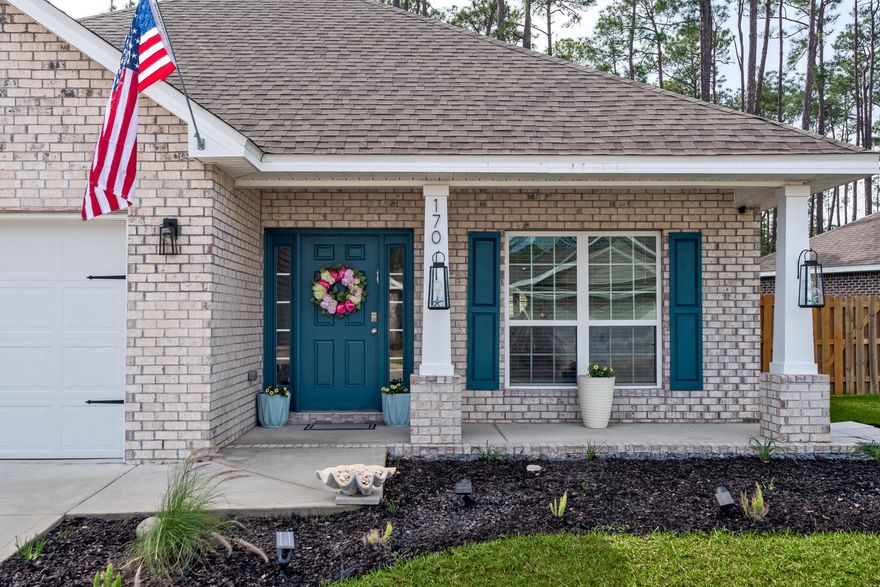 Live the coastal lifestyle of your dreams in this immaculate single-level home that is minutes from the sugar-white sands of 30A and situated on a huge lot in the popular Peach Creek subdivision! Peach Creek is conveniently located near beaches, schools, restaurants, shopping, and is a 5-mile drive to iconic Seaside! Food trucks often visit this friendly neighborhood, and it has a new walking path perfect for outdoor activities. This beautiful ''Bailey'' model is 2020 construction and has 3 bedrooms with a large office that would make a perfect playroom, gym, study, or fourth bedroom. The kitchen features a custom-painted island with granite countertops, beautiful cabinetry, tile backsplash, stainless steel appliances, pantry, and Kinetico water filtration system.