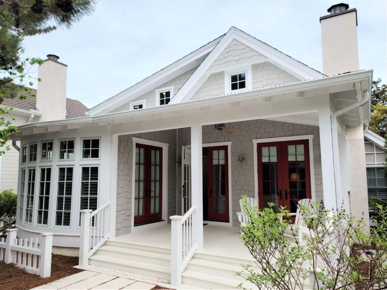 This charming cottage is only a short walk away from the beach, the pool and the gym. It is tastefully furnished and would make the perfect vacation retreat or vacation rental. The home offers a covered front porch perfect for relaxing in the shade and enjoying a good book and a side patio for grilling.  As you enter the home you are greeted by the open living, dining and kitchen areas. There are plenty of windows throughout giving natural light. The spacious laundry room includes extra cabinetry for storage and countertop space. Completing the main home is the guest bedroom, full bath and the master in-suite complete with clawfoot tub. Other finishes include Viking appliances, custom cabinetry, raised ceilings, extensive millwork and wood floors.   In addition, you will find a fully-